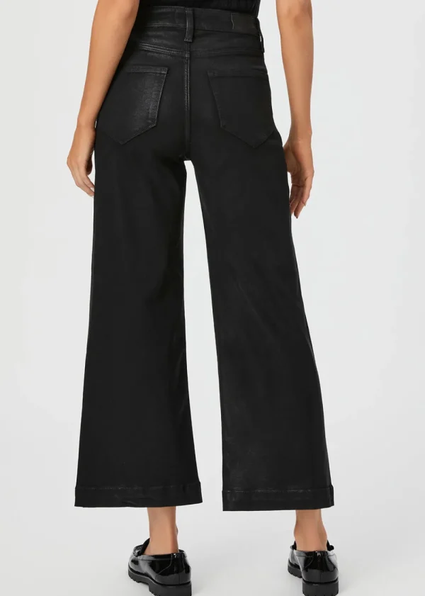 Paige Anessa Wide Leg Jeans - Black Luxe Coating | Jeans