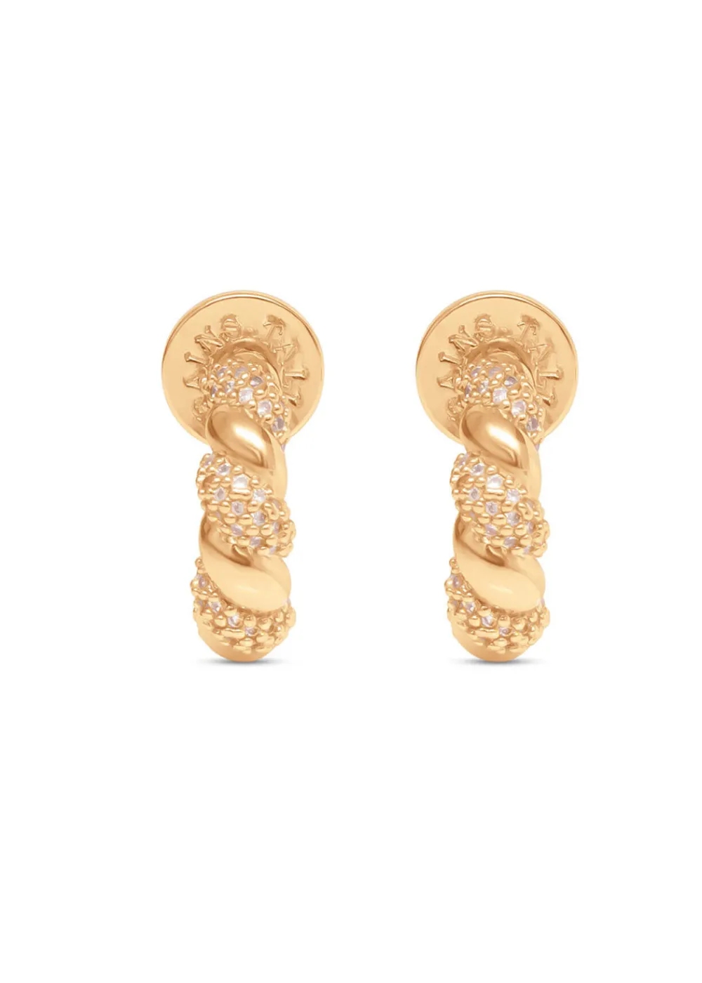 baguette_huggies__cubic_z_1.webp Talis Chains Baguette Huggies - Cubic Zirconia | Earrings