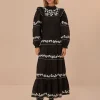 Farm Rio Black & White Embroidered Maxi Dress | Dresses