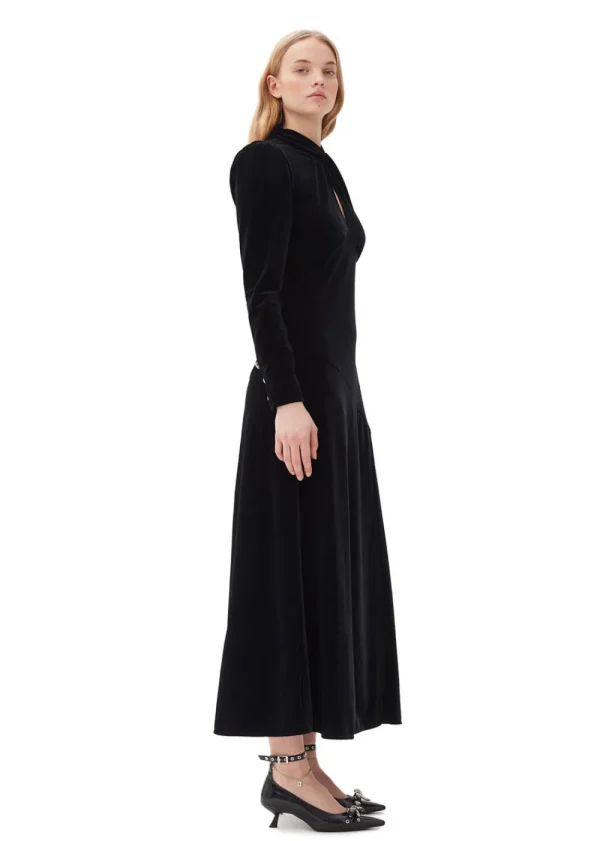 GANNI Black Velvet Long Dress | Dresses