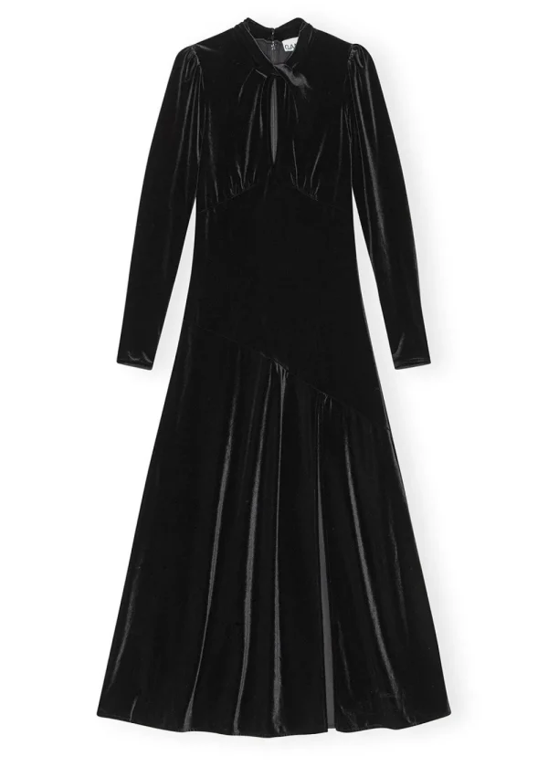 GANNI Black Velvet Long Dress | Dresses