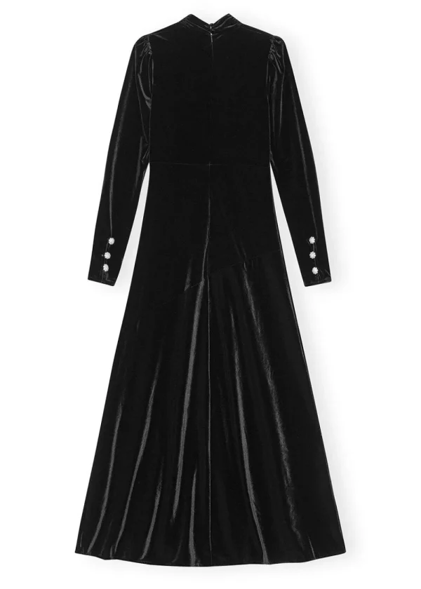 GANNI Black Velvet Long Dress | Dresses