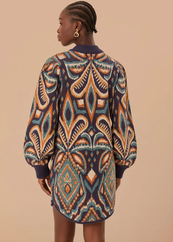 Farm Rio Blue Pineapple Ikat Sweater Dress | Dresses