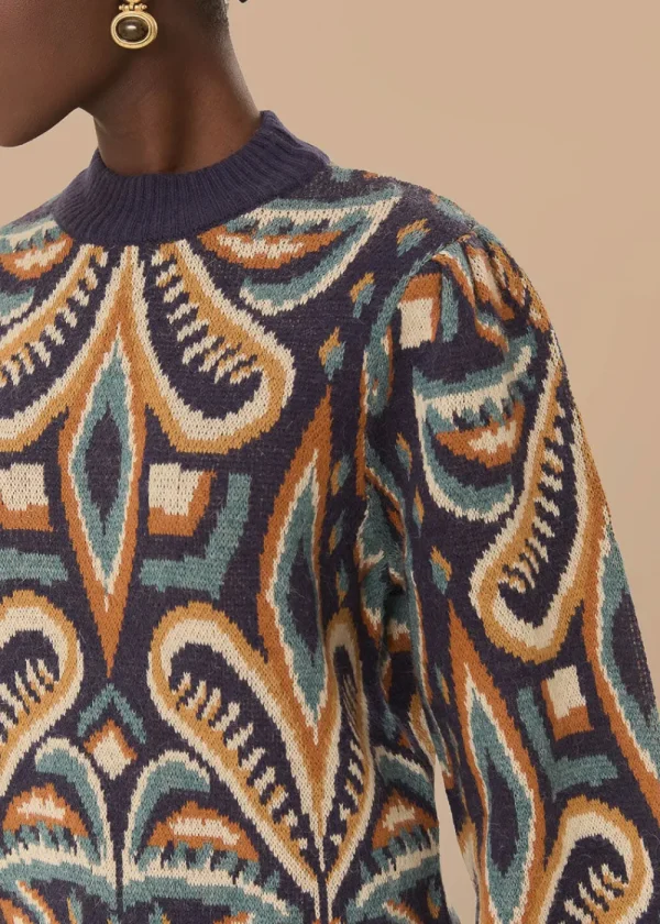 Farm Rio Blue Pineapple Ikat Sweater Dress | Dresses