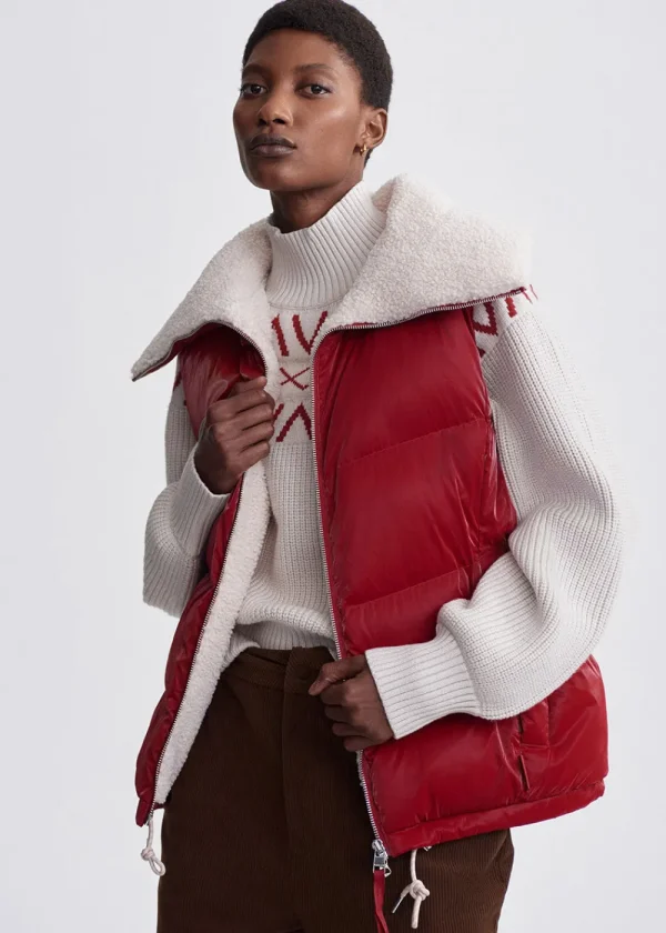 Varley Brock Puffer Gilet - Red | Coats & Jackets