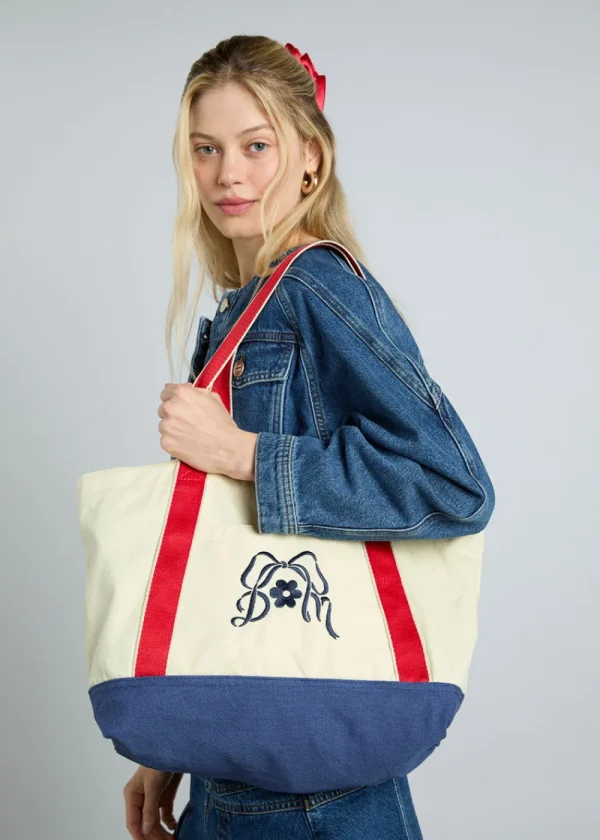 Damson Madder Canvas Tote Bag With Embroidery | Bags