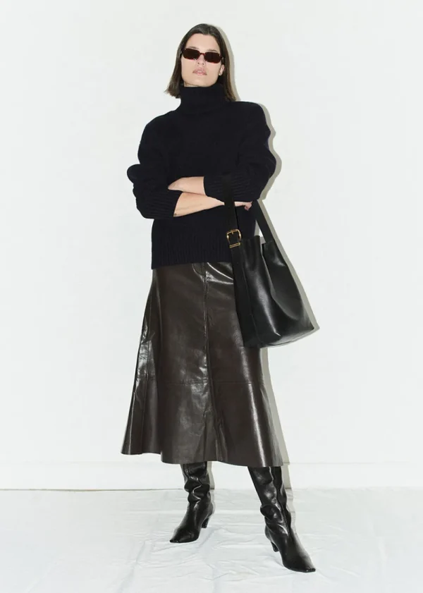 Citizens of Humanity Cassia Leather Skirt - Chocolate | Skirts