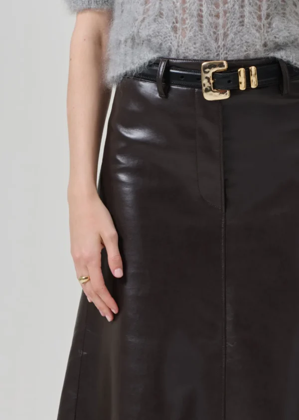 Citizens of Humanity Cassia Leather Skirt - Chocolate | Skirts
