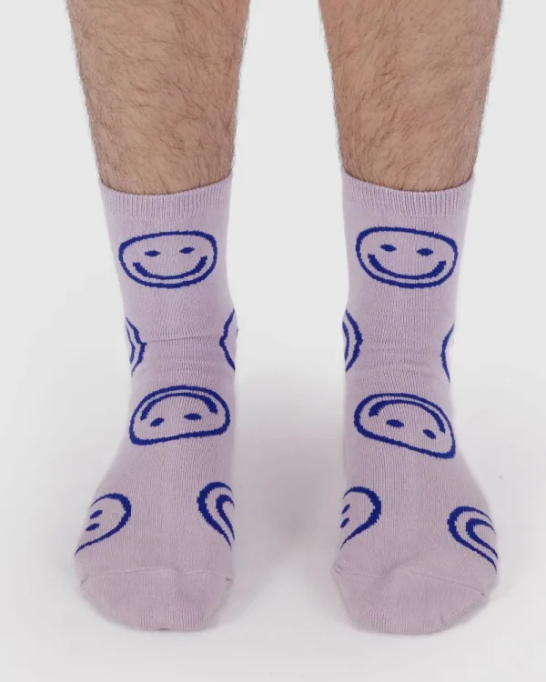 BAGGU Crew Sock - Dusty Pink Happy | Socks