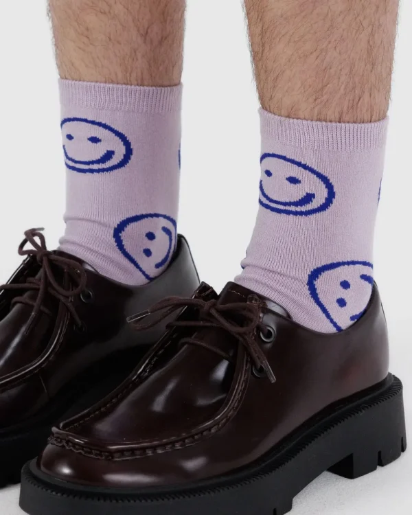 BAGGU Crew Sock - Dusty Pink Happy | Socks