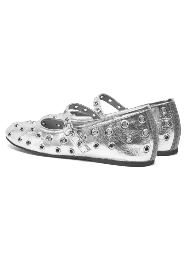 Woden Cristal Metallic Ballerina - Silver | Shoes