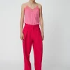 Stella Nova Cropped Crinkle Pants - Wild Cherry | Trousers