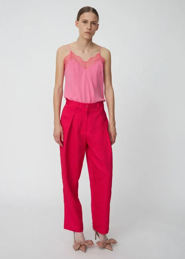 Stella Nova Cropped Crinkle Pants - Wild Cherry | Trousers