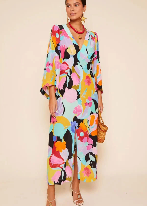 Rixo Dahlia Dress - Abstract Tulip Black | Dresses