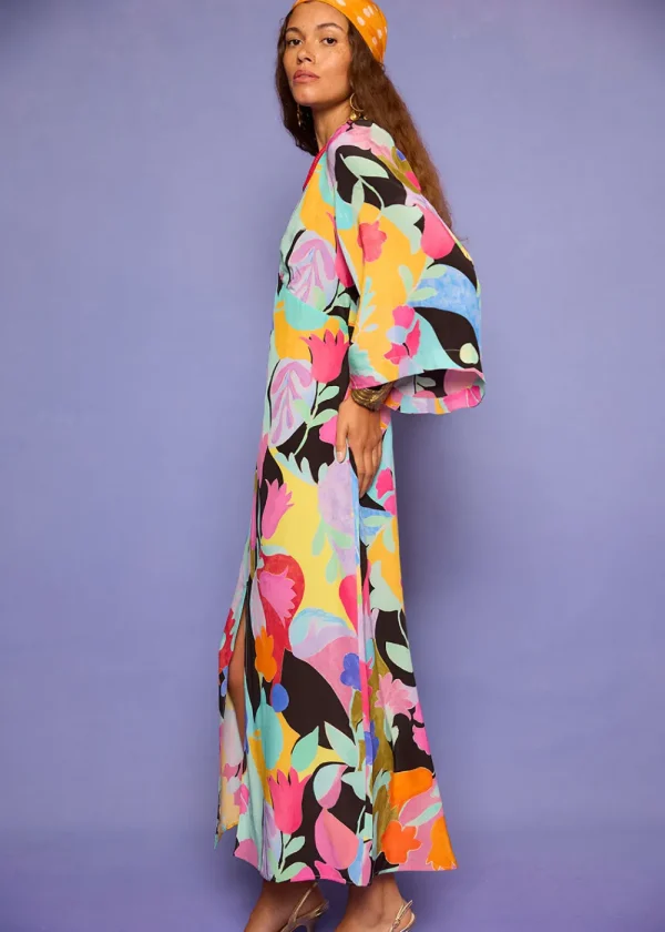 Rixo Dahlia Dress - Abstract Tulip Black | Dresses