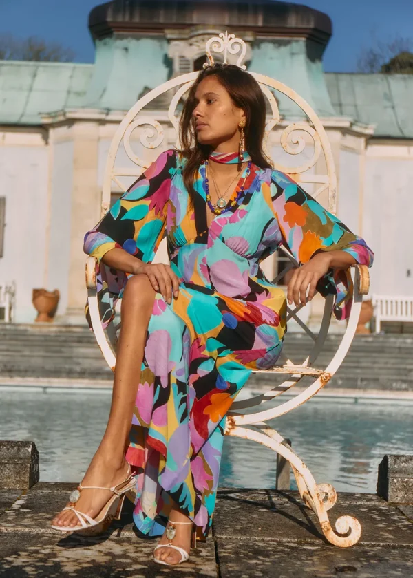 Rixo Dahlia Dress - Abstract Tulip Black | Dresses