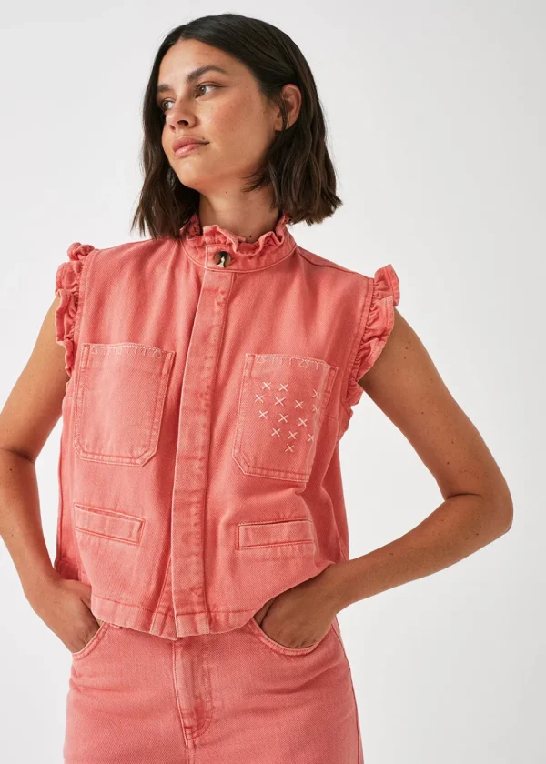 Seventy + Mochi Dear Pablo Waistcoat - Mineral Red | Coats & Jackets