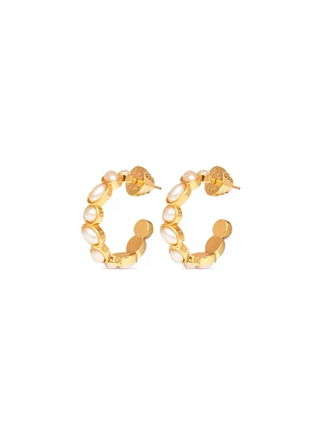 deconstructed_huggies__pe_0.webp Talis Chains Deconstructed Huggies - Pearl | Earrings