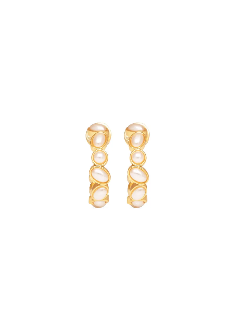 deconstructed_huggies__pe_1.webp Talis Chains Deconstructed Huggies - Pearl | Earrings