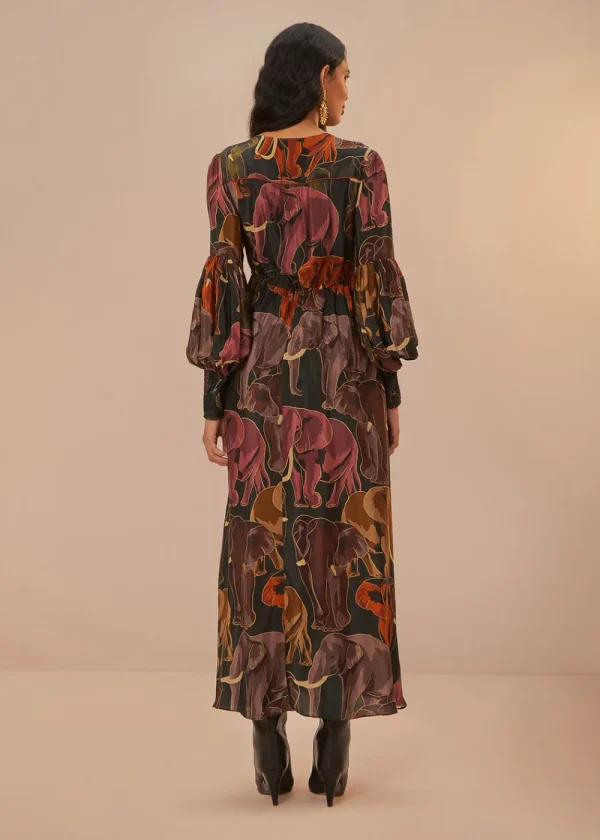 Farm Rio Elephants Green Maxi Dress | Dresses
