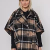Rino & Pelle Eliana Check Cape - Twig | Coats & Jackets