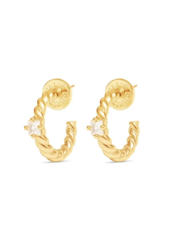 Talis Chains Everyday Twist Hoops - Cubic Zirconia | Earrings