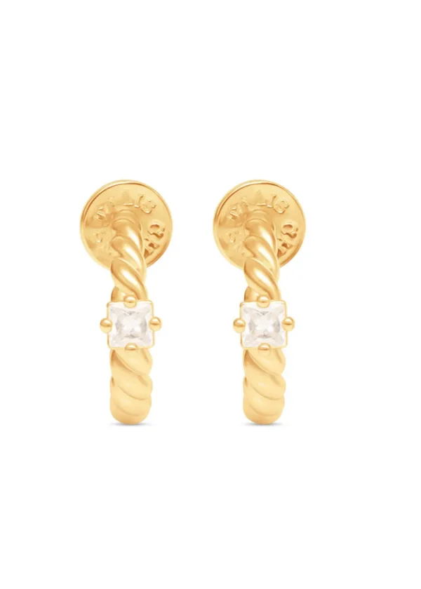 Talis Chains Everyday Twist Hoops - Cubic Zirconia | Earrings