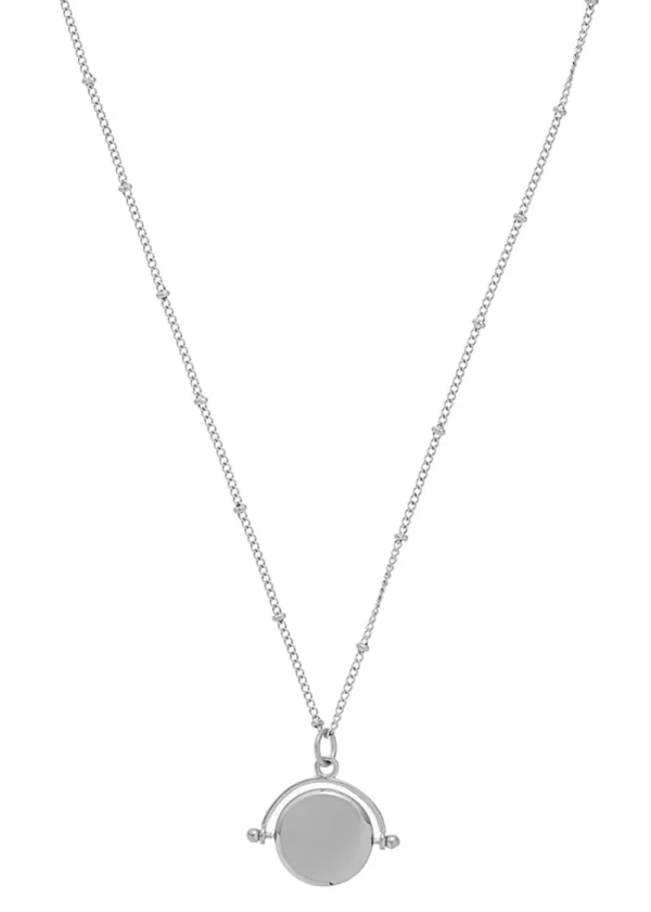 Orelia Faceted Disc Spinner Necklace - Silver | Necklaces