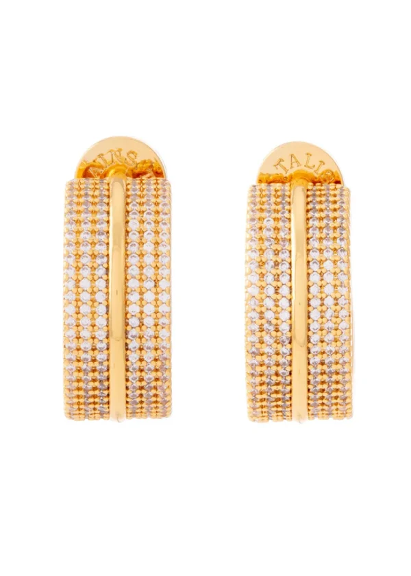 Talis Chains Flat Hoops - Cubic Zirconia | Earrings