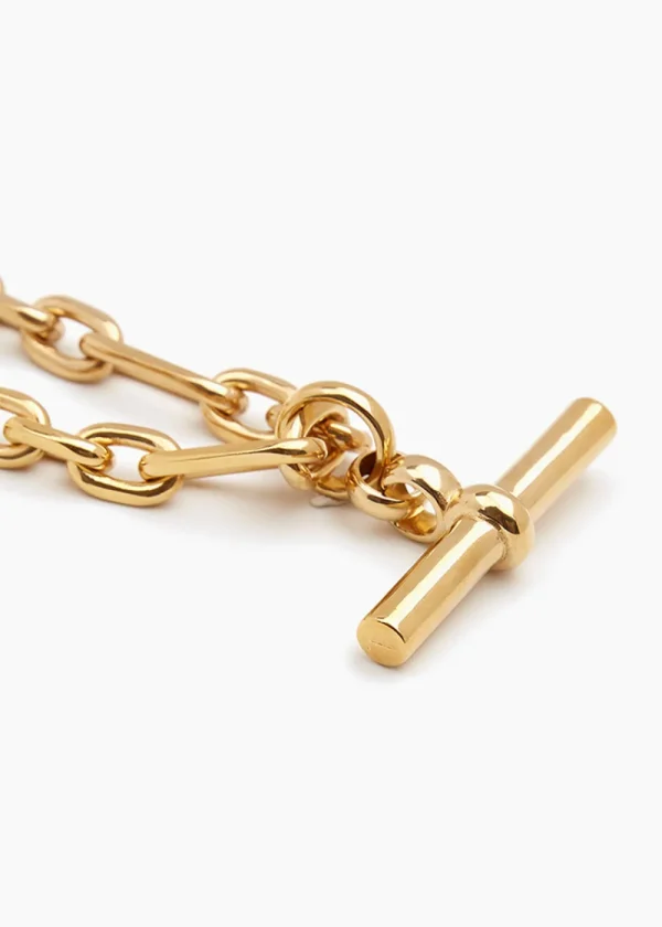 Tilly Sveaas Giant Gold T-Bar Watch Chain Necklace | Necklaces
