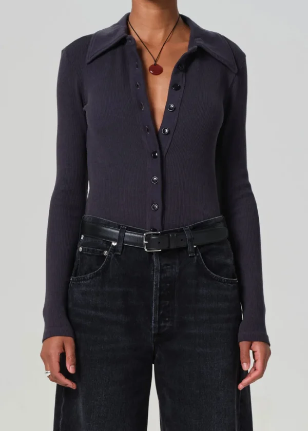 Citizens of Humanity Gila Polo - Charcoal | Tops