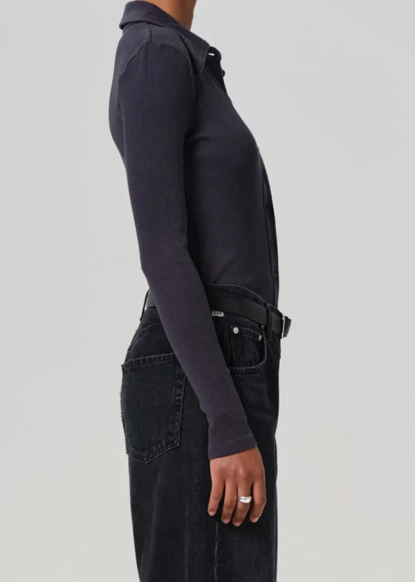 Citizens of Humanity Gila Polo - Charcoal | Tops
