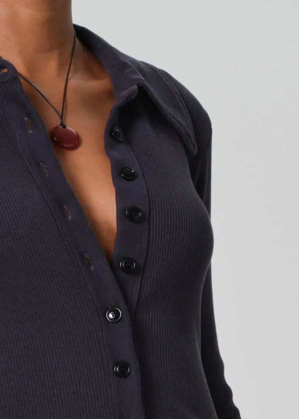 Citizens of Humanity Gila Polo - Charcoal | Tops