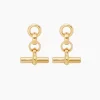 Tilly Sveaas Gold T-Bar Drop Earrings | Earrings