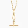 Tilly Sveaas Gold T-bar on Chunky Belcher Clipt Necklace | Necklaces