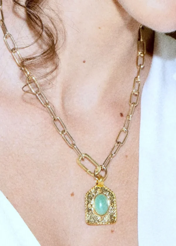 Alona Goldie Necklace - Gold with Aventurine | Necklaces