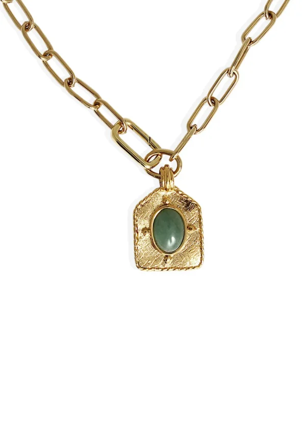 Alona Goldie Necklace - Gold with Aventurine | Necklaces