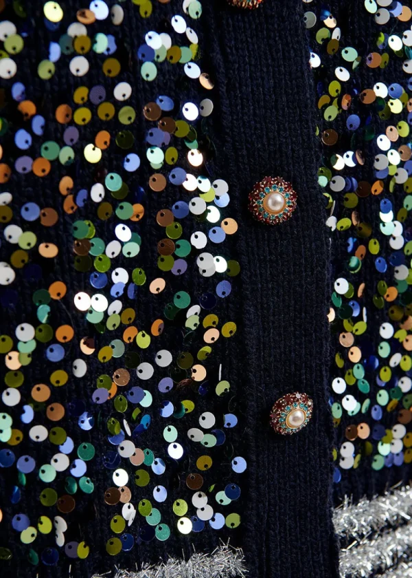 Essentiel Antwerp Halter Sequin Cardigan | Knitwear