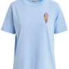 Essentiel Antwerp Hicecream Aqua T-Shirt | Tops