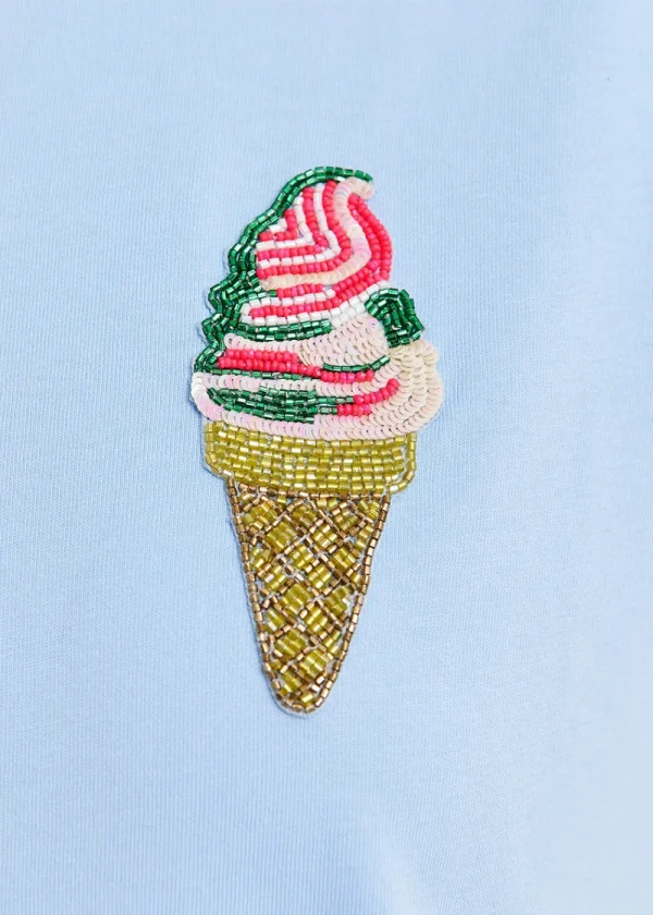 Essentiel Antwerp Hicecream Aqua T-Shirt | Tops