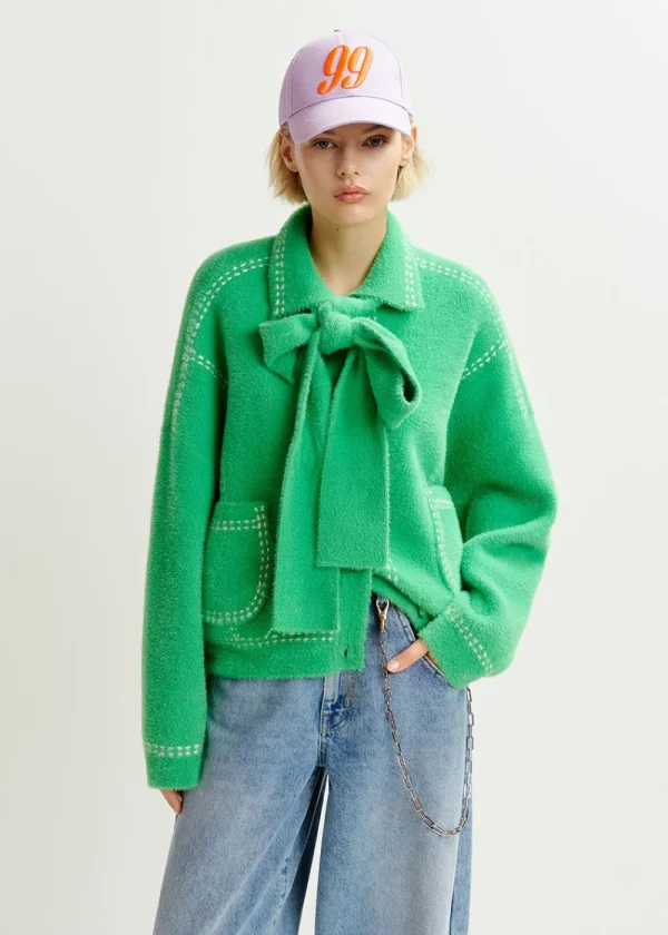 Essentiel Antwerp Hoops Stitch Knit - Green | Knitwear