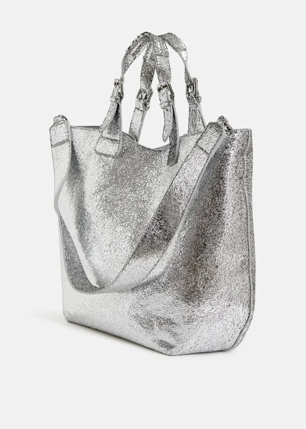 Essentiel Antwerp Hurry Metallic Shopper Bag - Silver | Bags