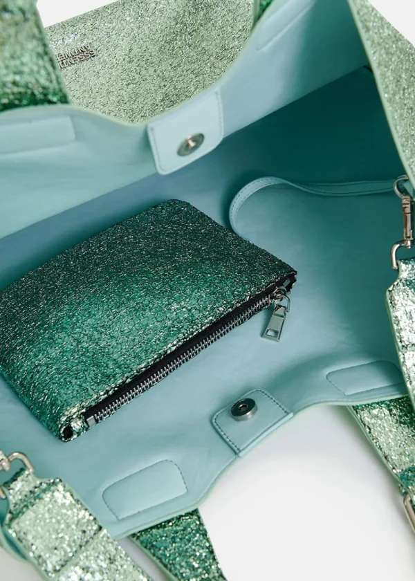 Essentiel Antwerp Hurry Metallic Shopper Bag - Green | Bags