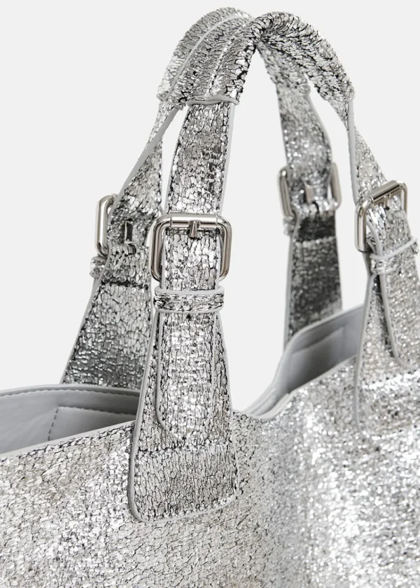 Essentiel Antwerp Hurry Metallic Shopper Bag - Silver | Bags