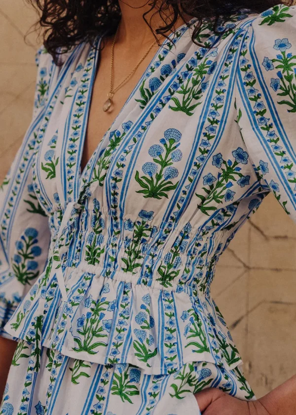 Pink City Prints Indigo Border Melanie Dress | Dresses