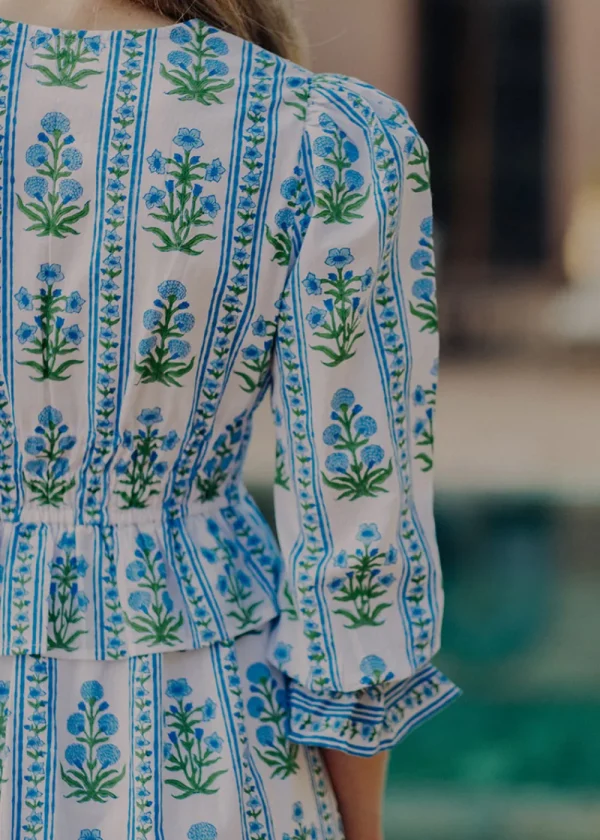 Pink City Prints Indigo Border Melanie Dress | Dresses