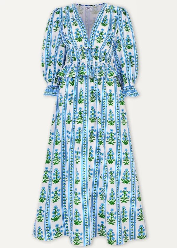 Pink City Prints Indigo Border Melanie Dress | Dresses