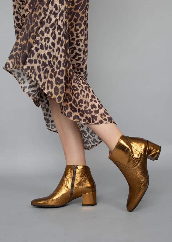 Esska Kiana Dark Gold Ankle Boot | Shoes
