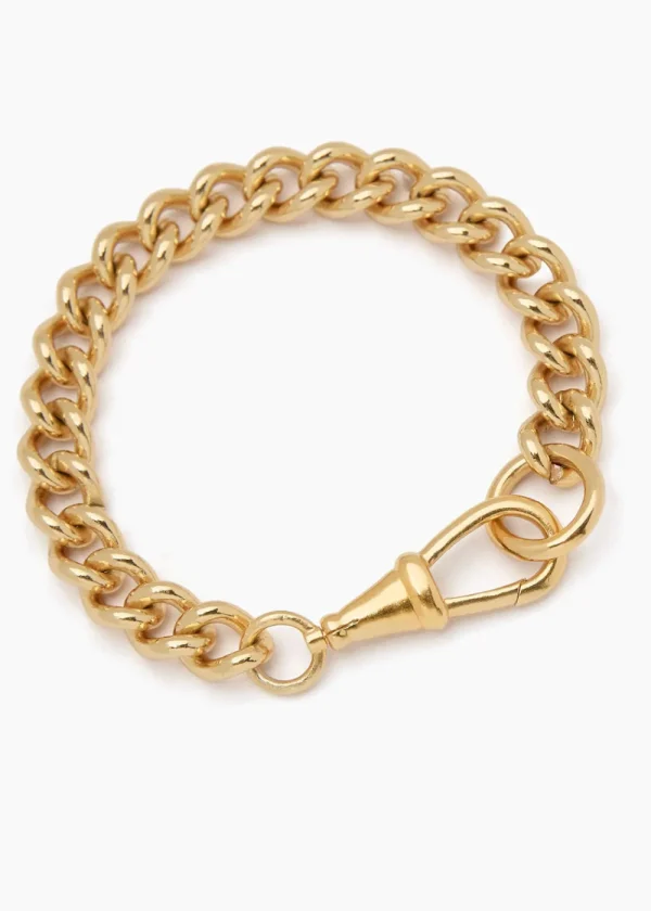 Tilly Sveaas Large Gold Curb Clipt Bracelet | Bracelets