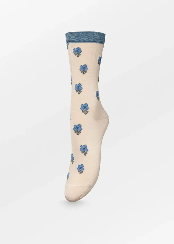 BeckSöndergaard Leavy Visca Sock - Cement Beige | Socks